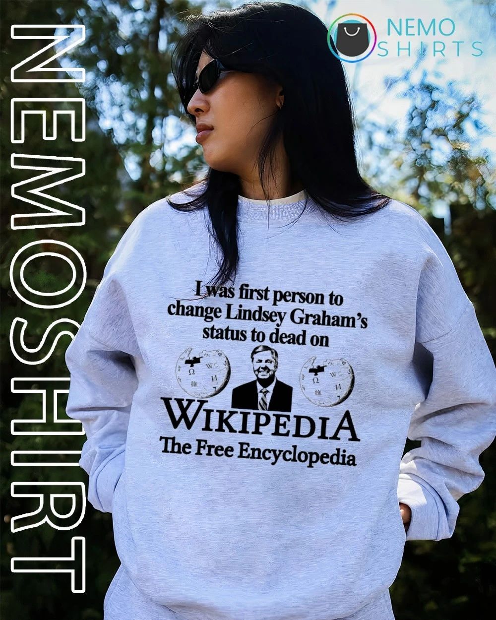 Lindsey Graham Wikipedia Status to Dead Meme shirt