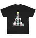 Dog Tree Christmas Pajama Light Xmas Pet Puppy Lover T-Shirt Unisex Tee Gift NEW