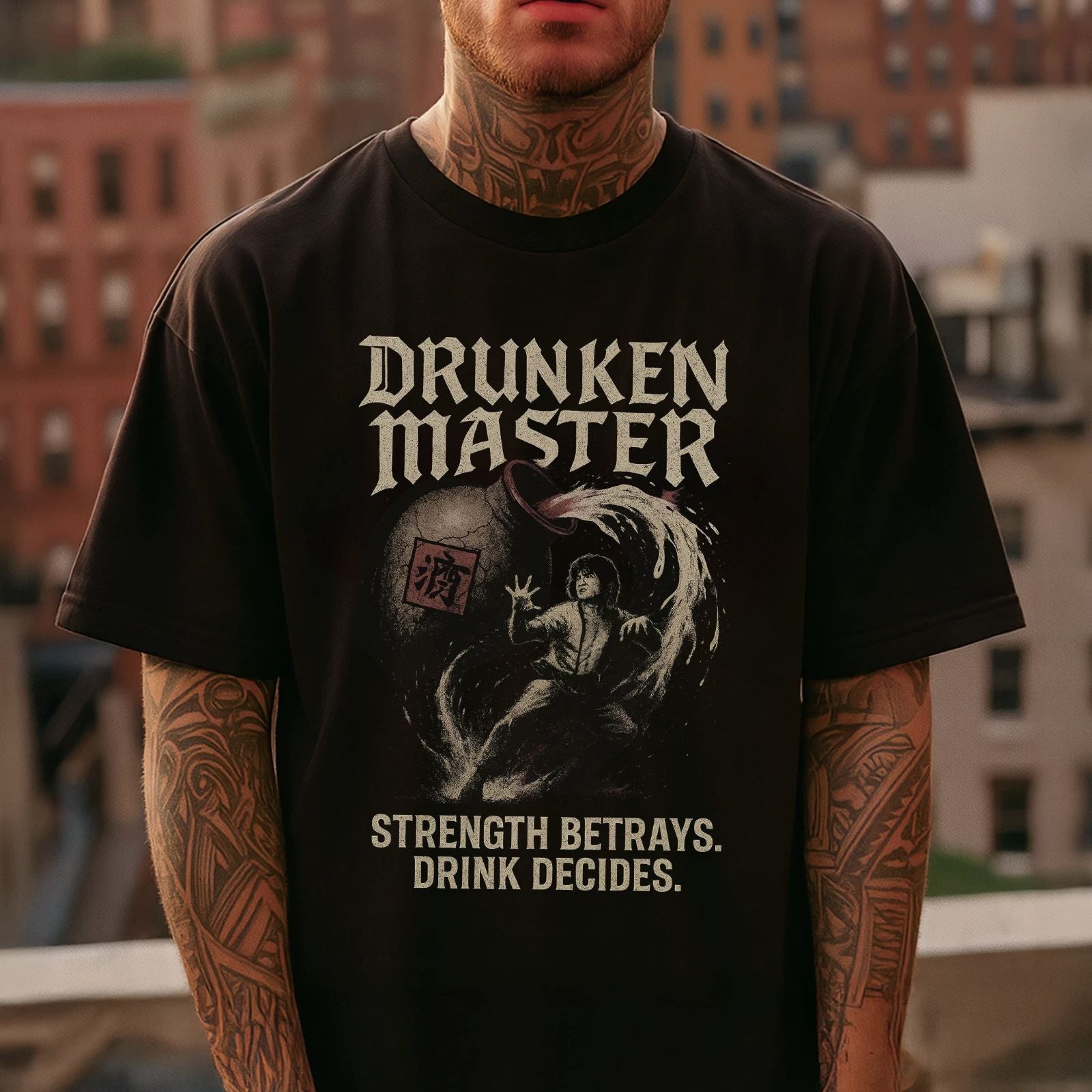 Drunken Master T-Shirt Jackie Chan Kung Fu Movie Tee Funny Gift Unisex