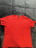 Polo Jeans Co. T-Shirt Mens XL Red Short Sleeve V-Neck Embroidered Flag Logo U.S