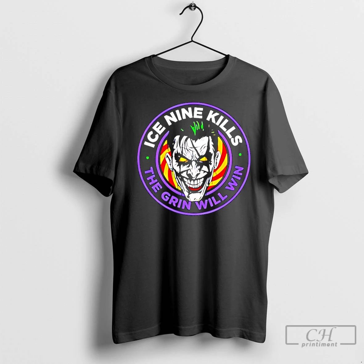 Classic The Laugh Track Joker Face Horror The Grin Will Win Big Halloween