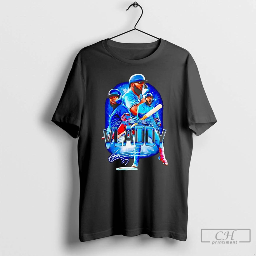 Classic Vladimir Guerrero Jr Picture Collage Signature Blue Jays T Shirts