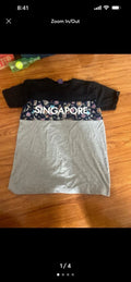Discover Singapore Graphic T-Shirt Size M Black Gray Travel Souvenir
