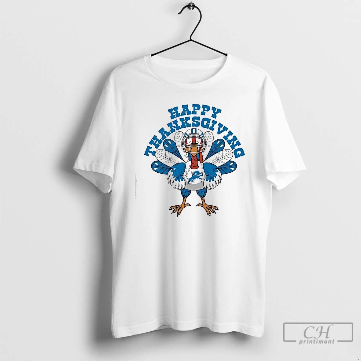 Premium Happy Thanksgiving Turkey With Detroit Lions T Shirts
