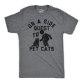 Mens Funny T Shirts On A Side Quest to Pet Cats Sarcastic Kitten Graphic Tee for