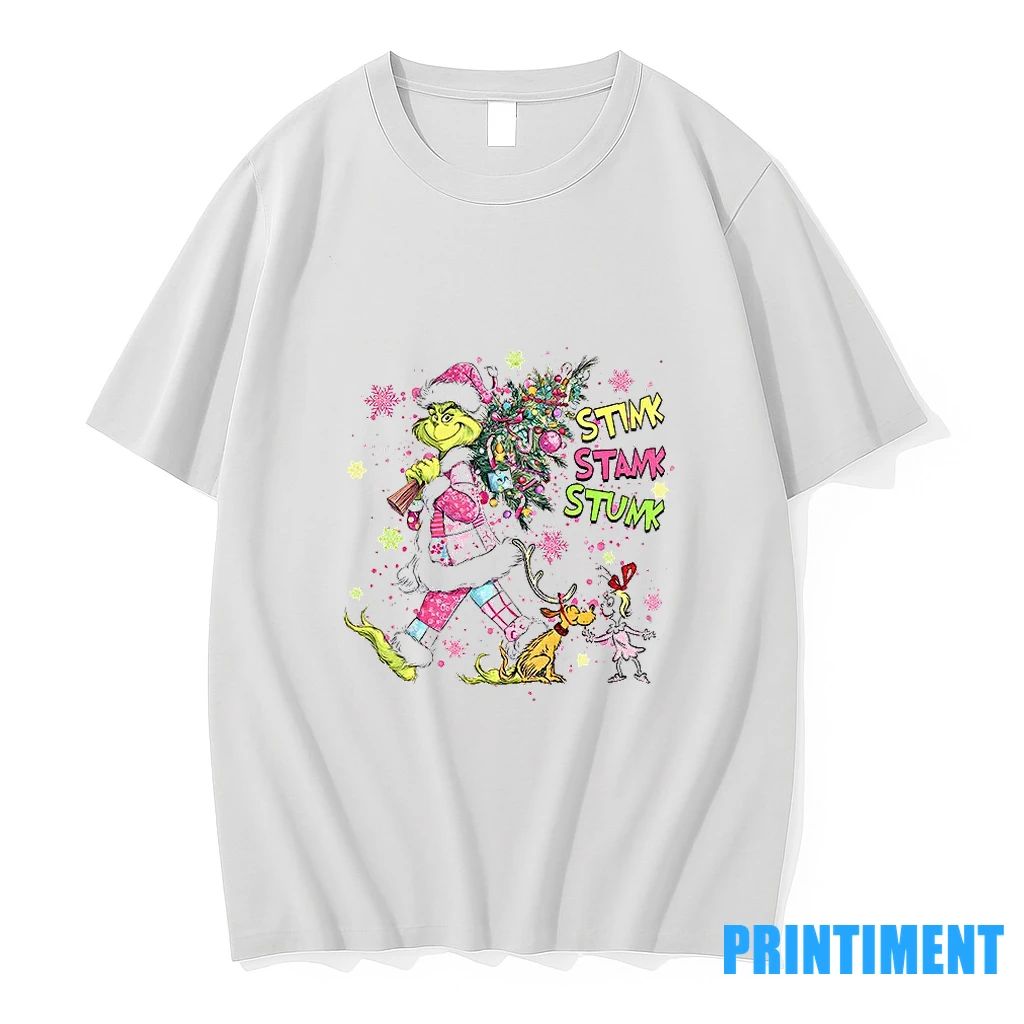 Grinch Pink Santa Stink Stank Stunk Christmas Tshirts Sweater