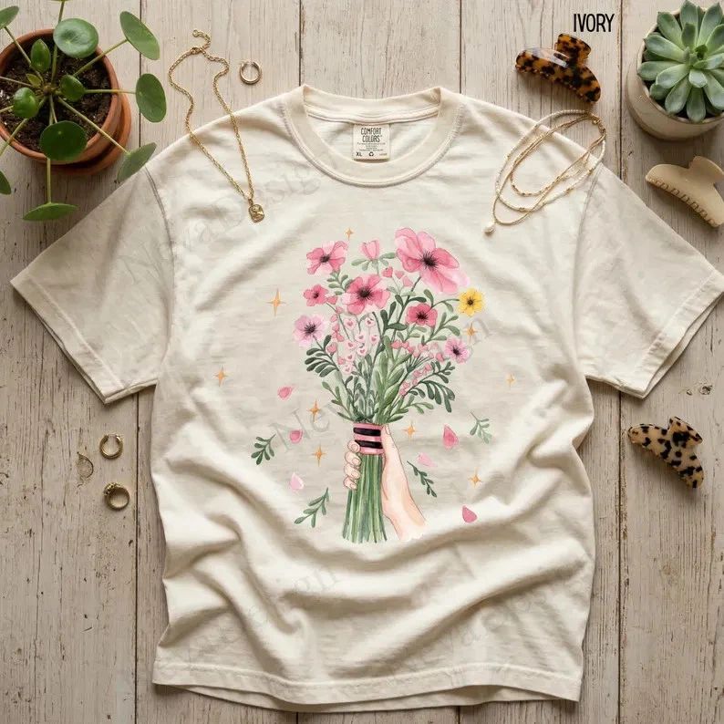 Vintage Flower Boho Comfort Tee Soft Style Design