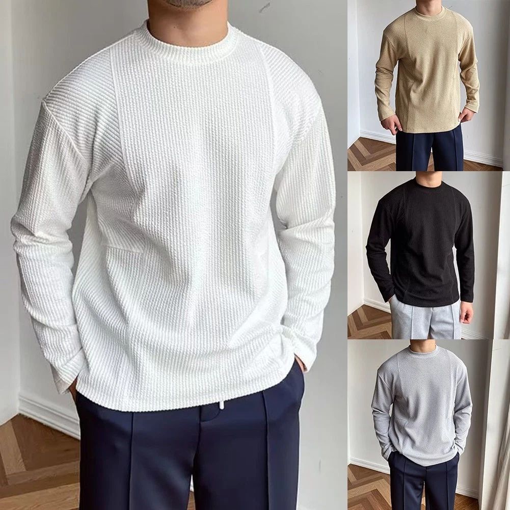 Sophisticated Comfort Stylish Round Neck Men's Waffle Shirt Collection