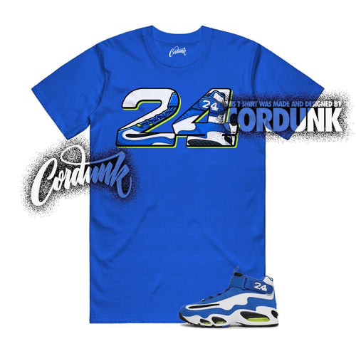 Air Griffey Max 1 Varsity Royal Blue White Volt Black T Shirt Match  24