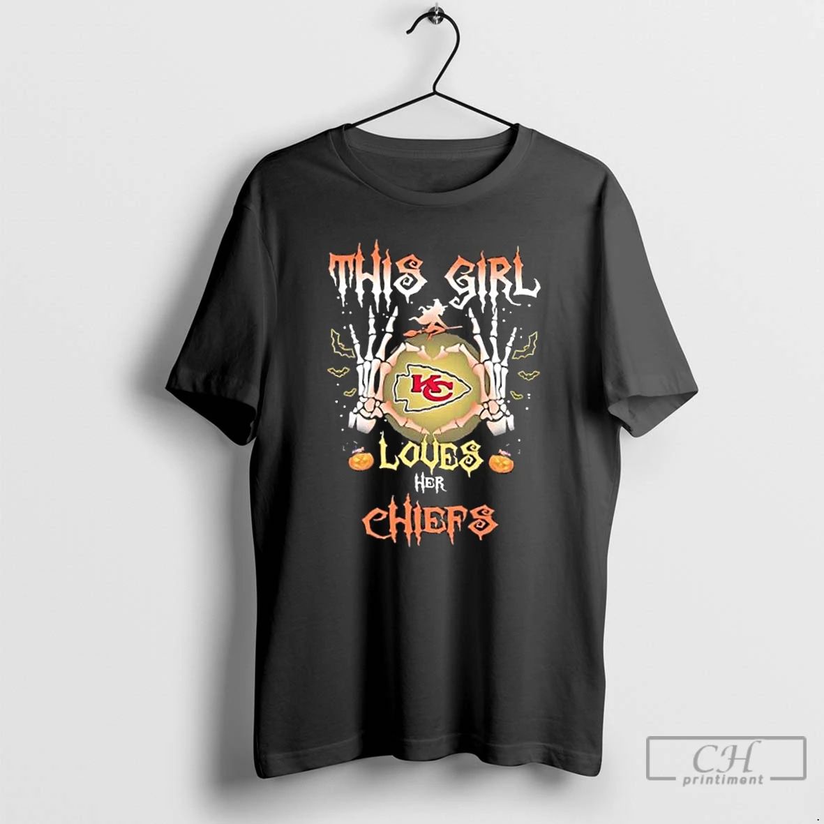 Classic This Girl Loves Her Kansas City Chiefs Football Halloween T Shirts