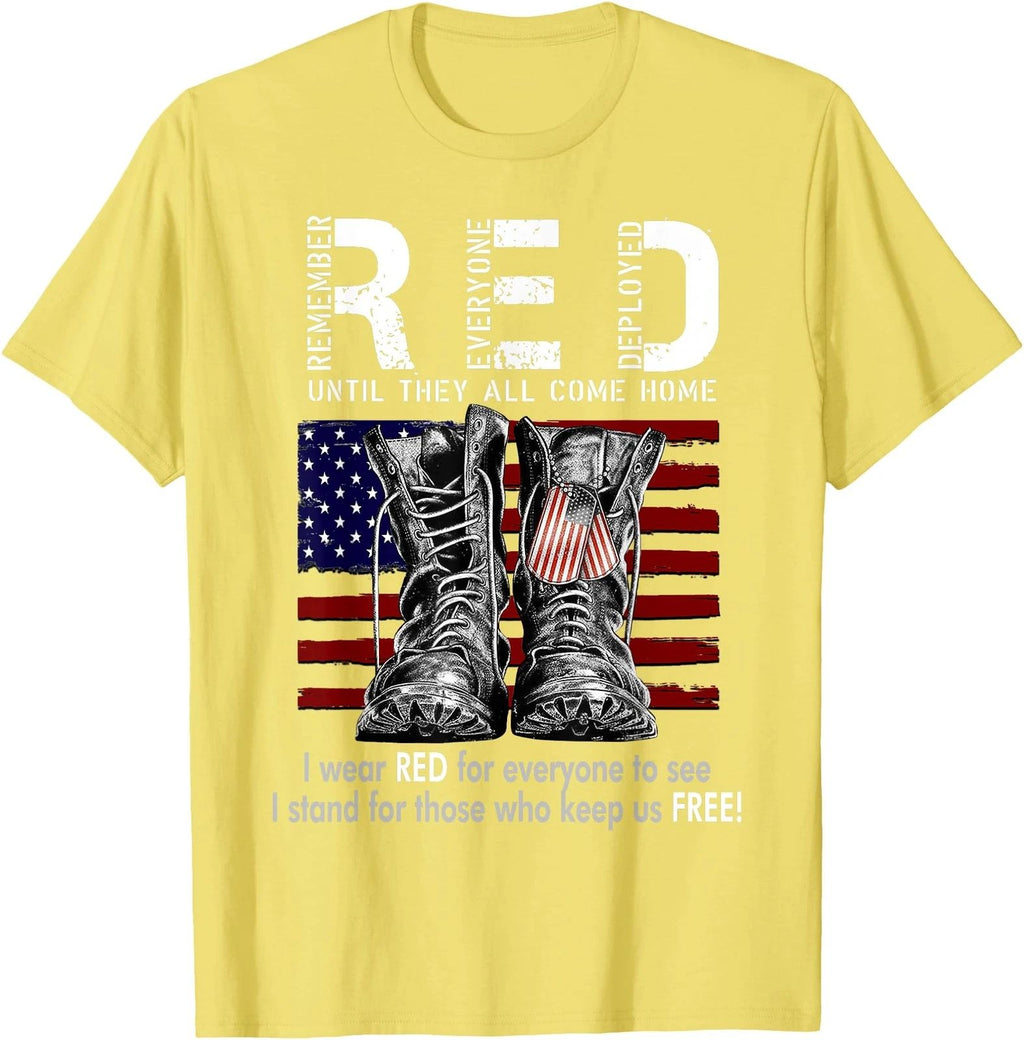 R.E.D Friday Military Remember Everyone Deployed Unisex-Adults US Flag T-Shirt
