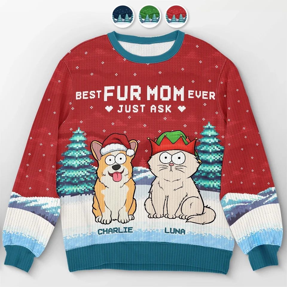 A Cozy Way To Celebrate Christmas With Your Furry Friends - Dog & Cat Personalized Custom Ugly Sweatshirt - Unisex Wool Jumper - Christmas Gift For Dog Lovers, Cat Lovers