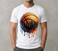 Melting Basketball Graphic T-Shirt – Urban Streetwear Dripping Sports Tee
