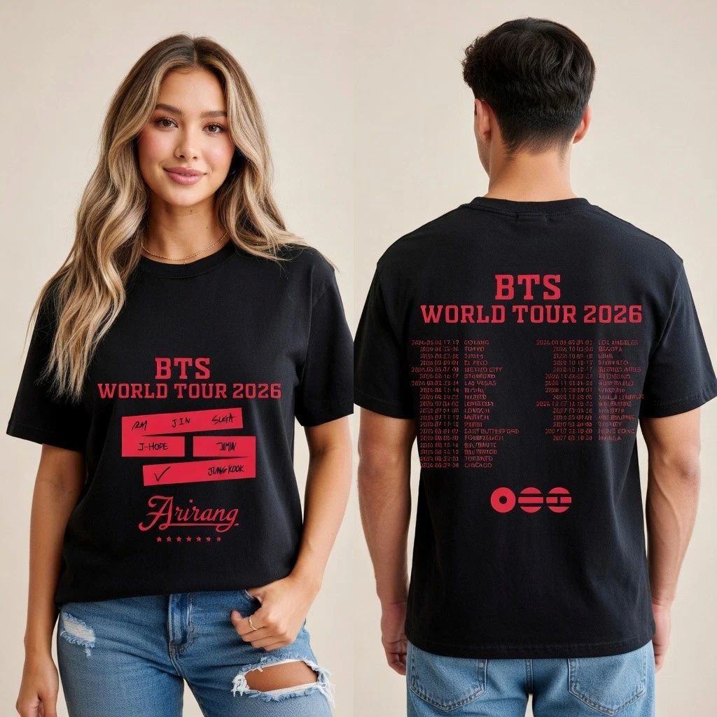 Global Kpop Boy Band Reunion 2026 Double Sided Concert Tee Fan Gift Shirt