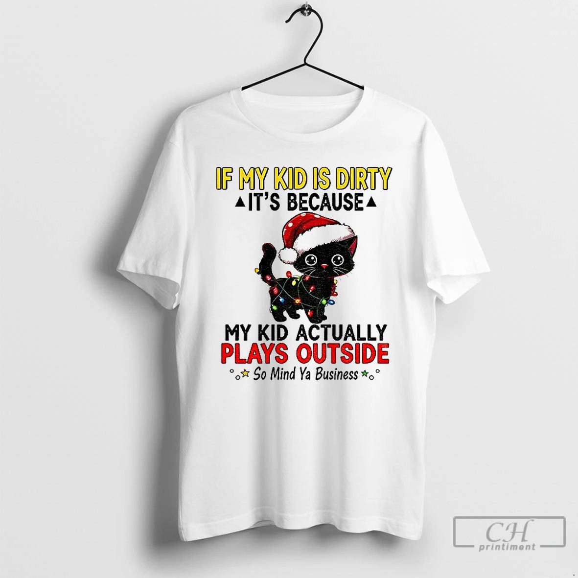 Classic Black Cat If My Kid Is Dirty Its Because My Kid Actually Plays Outside