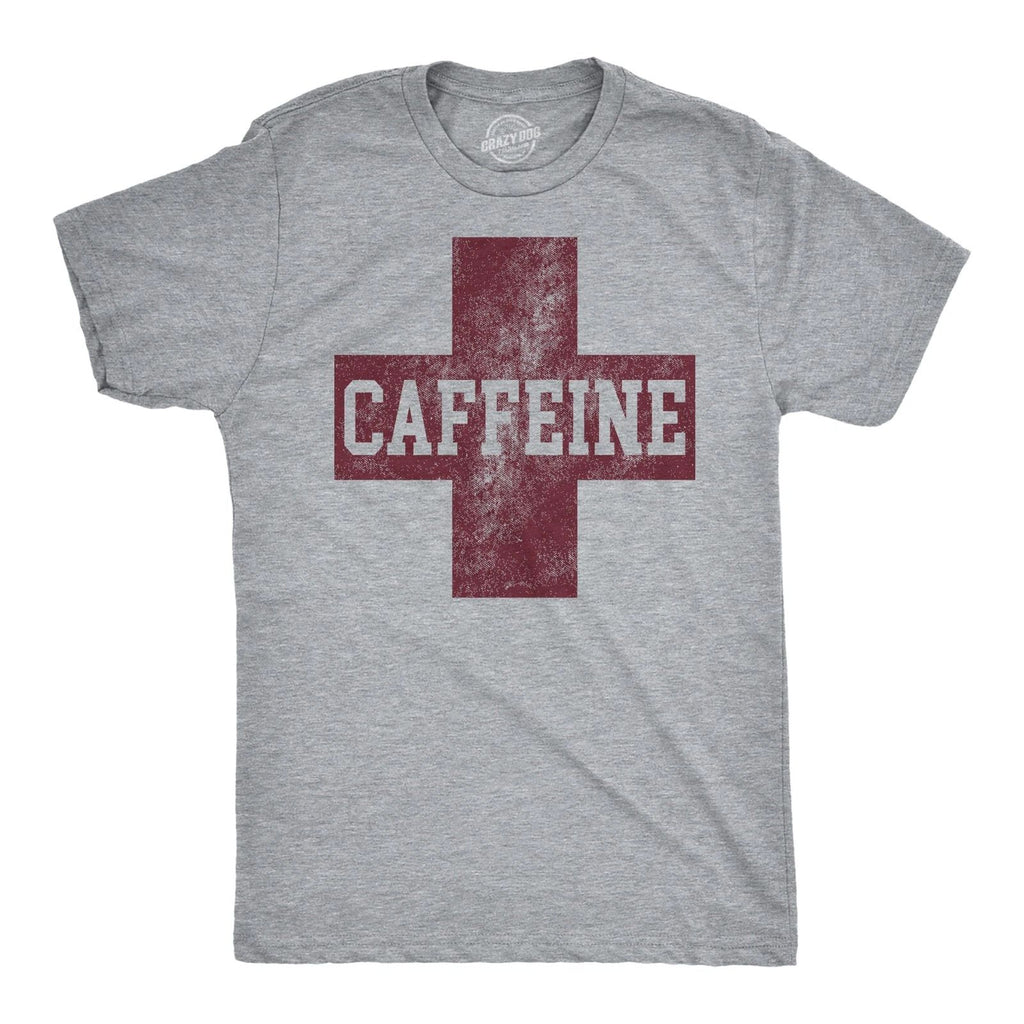 Mens Funny T Shirts Caffeine Red Cross Sarcastic Coffee Graphic Novelty Tee For