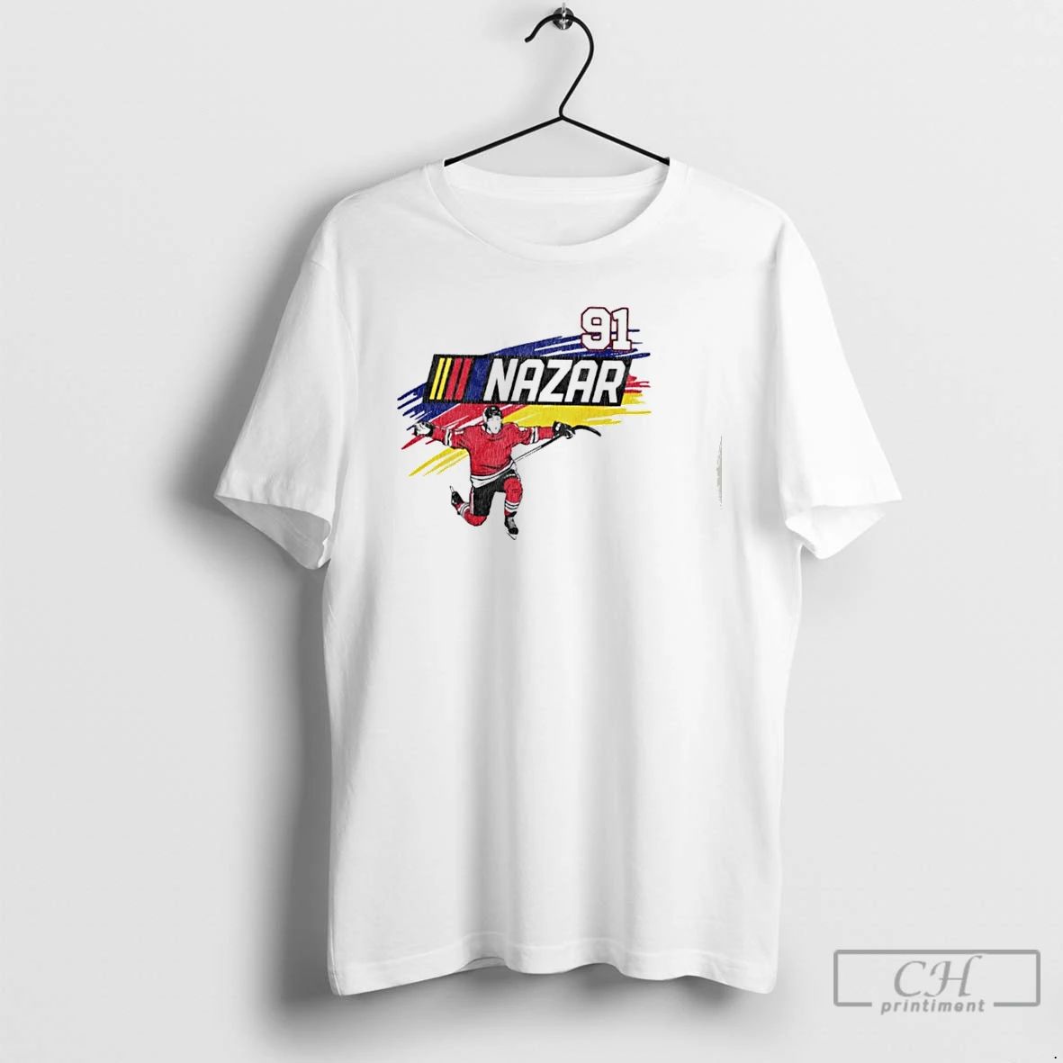 Classic 91 Nazar Frank Nazar Chicago Blackhawks Nhl X Nascar Parody T Shirts