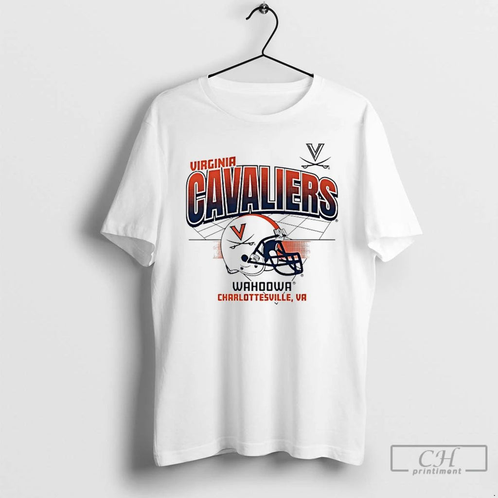 Classic Virginia Cavaliers Football Wahoowa Helmet Grid T Shirts