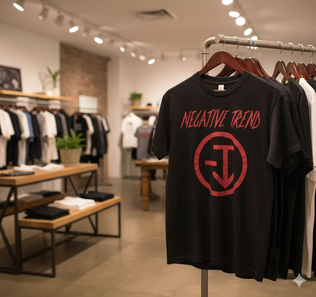 Negative Trend Logo T-Shirt Black Classic Punk Rock Band Tee - T485
