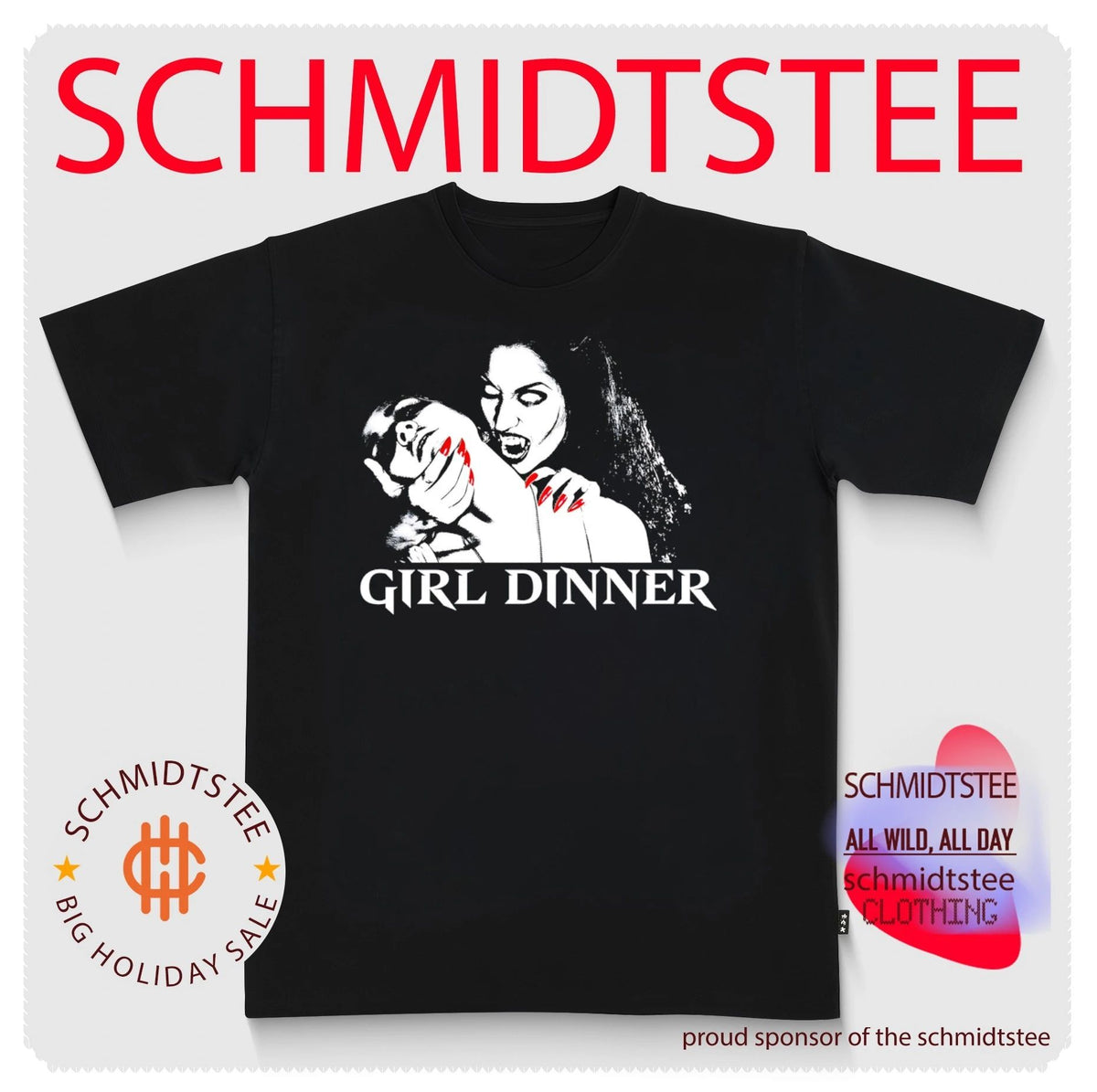 Girl Dinner Vampire Aesthetic goth horror shirt