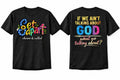 Christian Inspirational Graphic Print Cross Black Men's Crew Neck Cotton T-Shirt