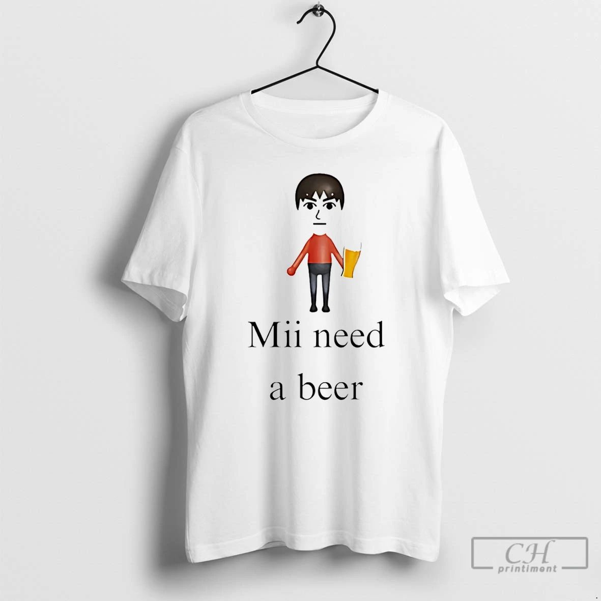 Premium Mii Need A Beer Cartoon T Shirts