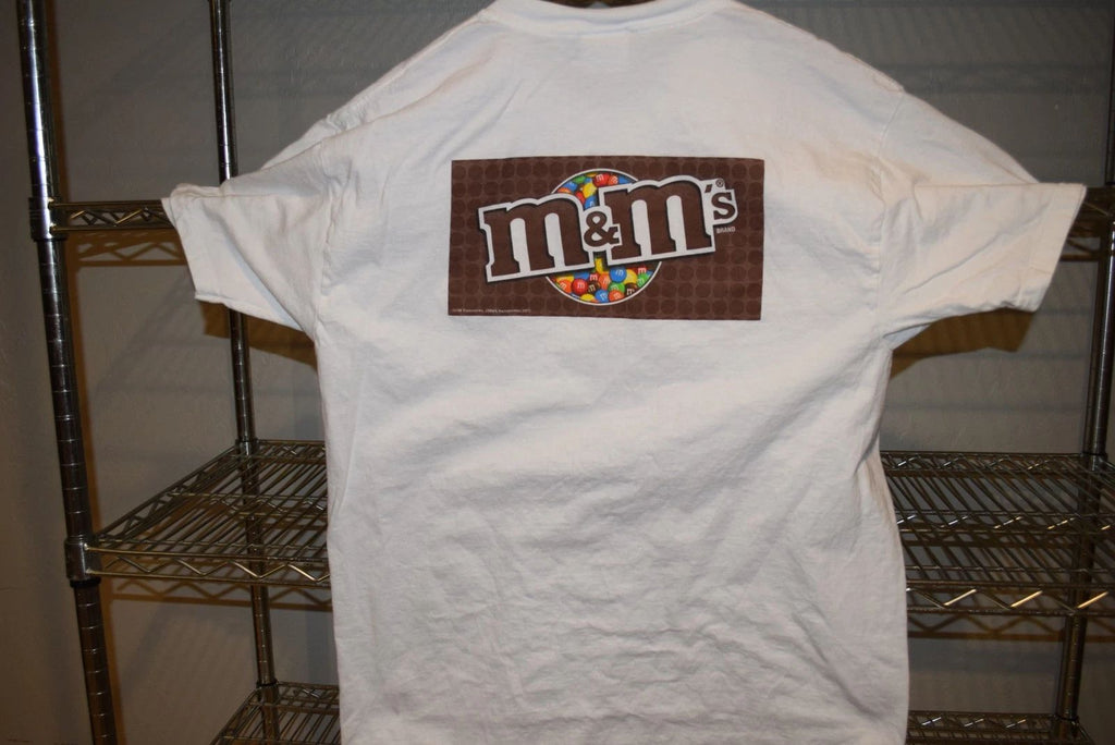 M&M's vtg 2003 MMMMMM Candy White t shirt Hanes Beefy T Men's Large EUC