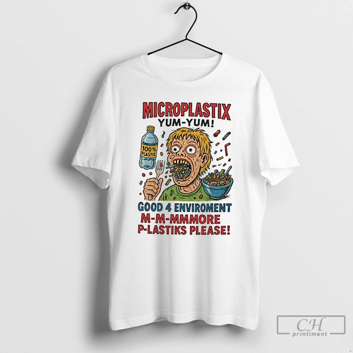Classic Microplastix Yum Yum Good 4 Enviroment T Shirts