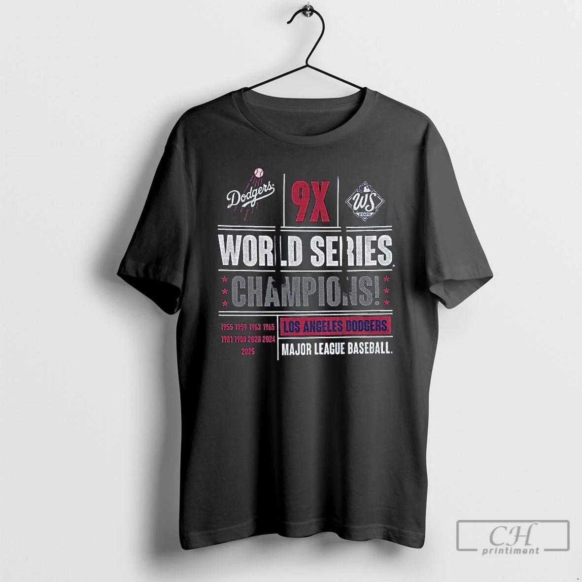 Classic Los Angeles Dodgers Baseball 9x World Series Champions T Shirts