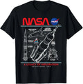NASA Space Shuttle SLS Saturn V Apollo Lunar Schematic T-Shirt S-3XL