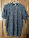 Boohooman Slim Fit Jacquard Check T Shirt Light Blue XL