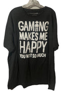 "Gaming Makes Me Happy, You Not So" Sz 2XL  Graphic Print T-shirt grey mens 1965