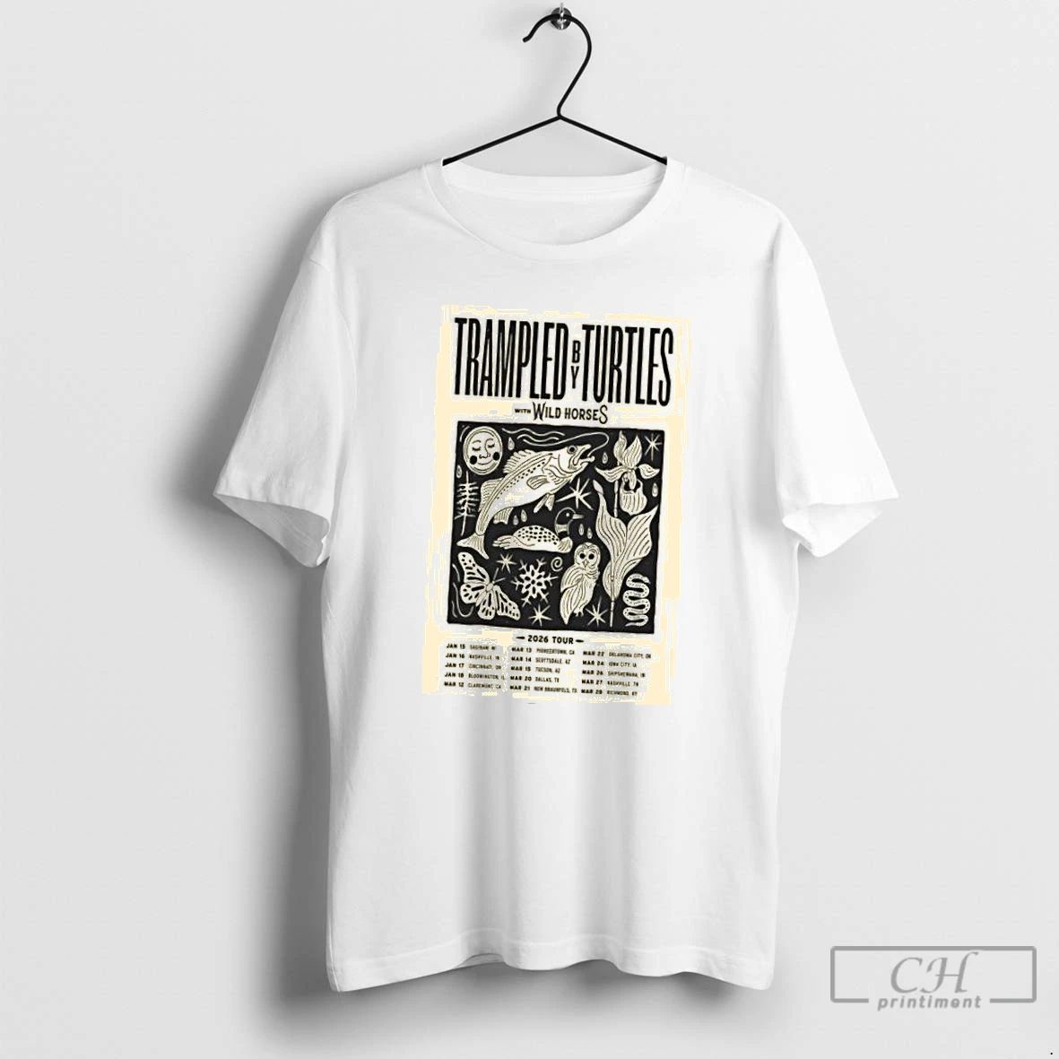 Classic Trampled By Turtles With Wild Horses 2026 Tour T Shirts