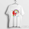 Classic Cool Santa On Rainbow Unicorn Christmas T Shirts