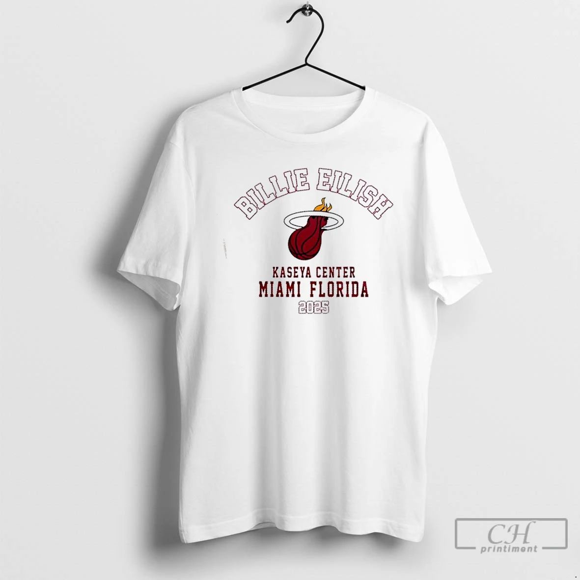 Classic Billie Eilish X Miami Heat 2025 Kaseya Center Miami Florida 2 Sided T Shirts