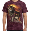 Wolf Power T-Shirt Sunset Wildlife Mountain Nature Graphic Tee Gift