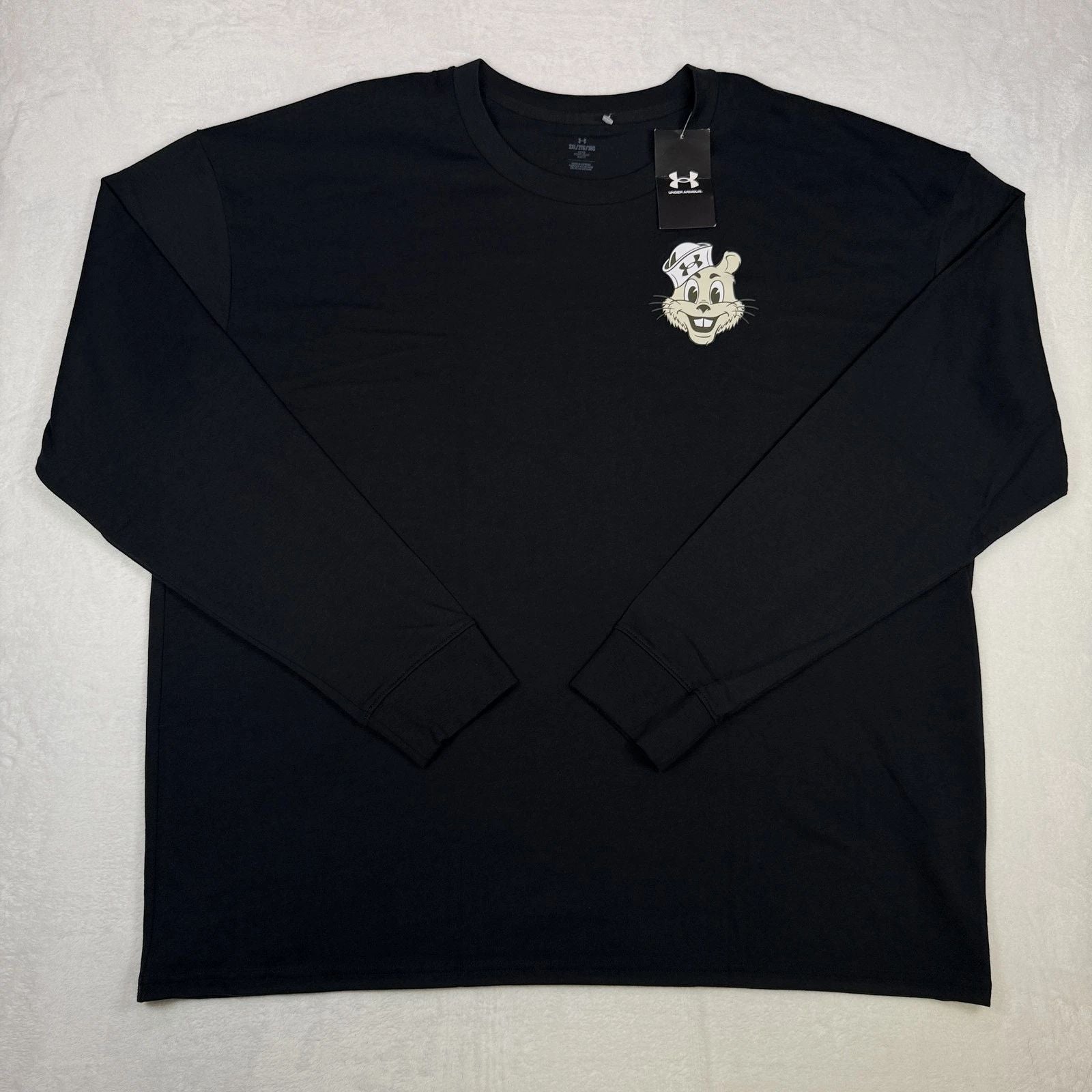 Under Armour Men's Loose Long Sleeve Crew Neck Shirt Size XXL Black Loose Fit