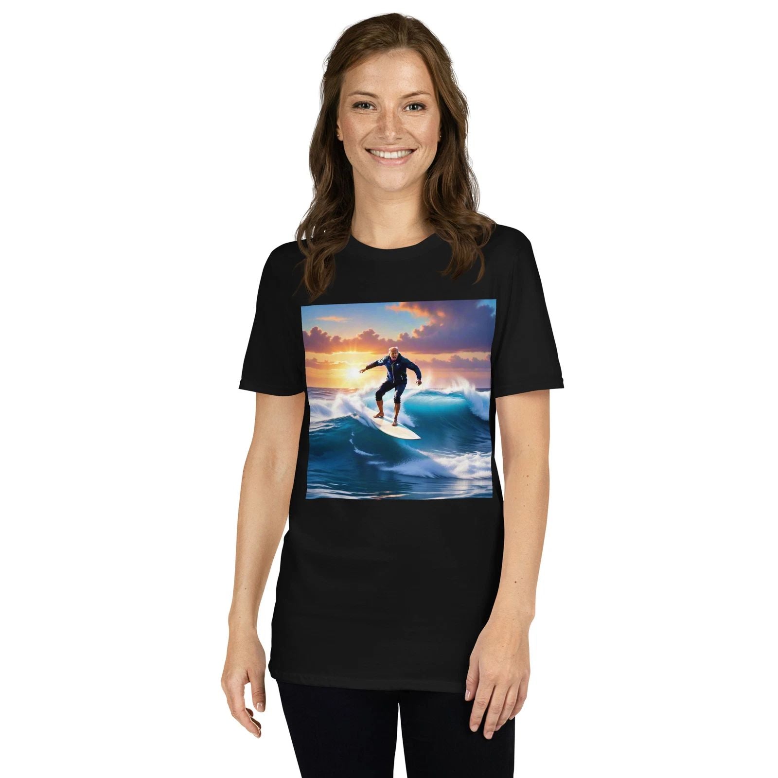 Trump surfing Short-Sleeve Unisex T-Shirt