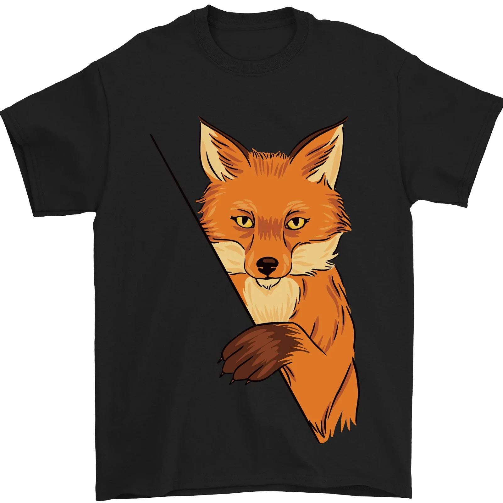 An Orange Fox Illustration Mens T-Shirt 100% Cotton