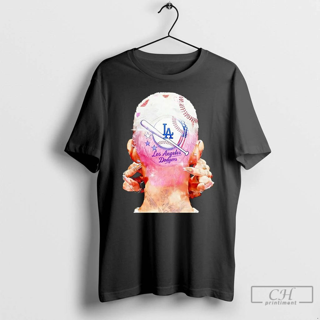 Premium Los Angeles Dodgers Hair Style T Shirts