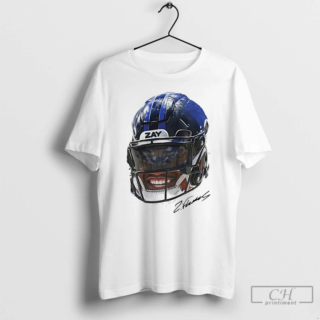 Classic Zay Flowers Signature Football Portrait T Shirts