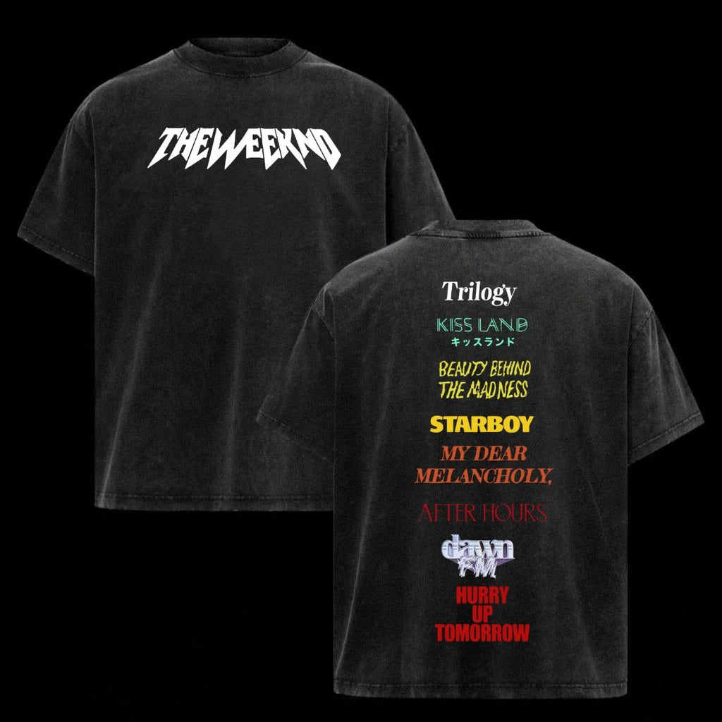 The Weeknd Hurry Up Tomorrow Shirt Acid Wash 230G Heavy Cotton Eras Merch Tee