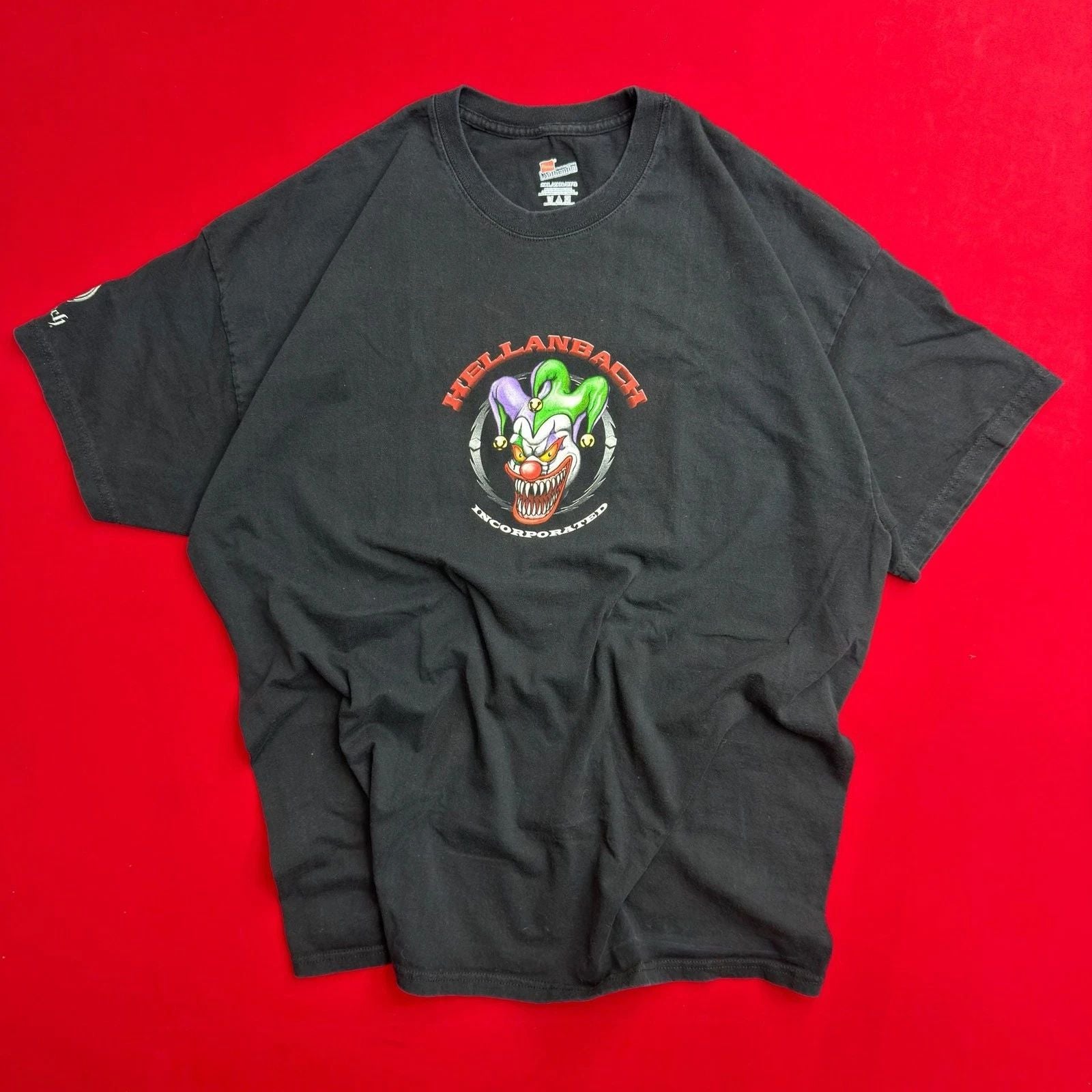 MODERN HANES Who's Your Daddy clown devil faded Skeleton T-Shirt Hellanbach Inc