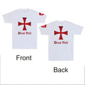 Deus Vult Knights Templar Cross Crusader Front &Back Print Vintage Men's T-Shirt