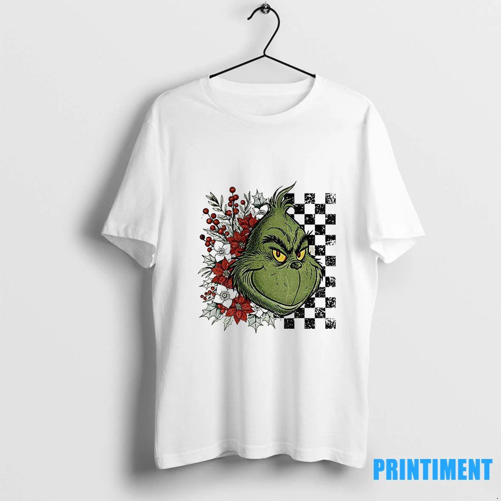 Grinch Floral Christmas Characters Merry Christmas 2025 Tshirts Sweater