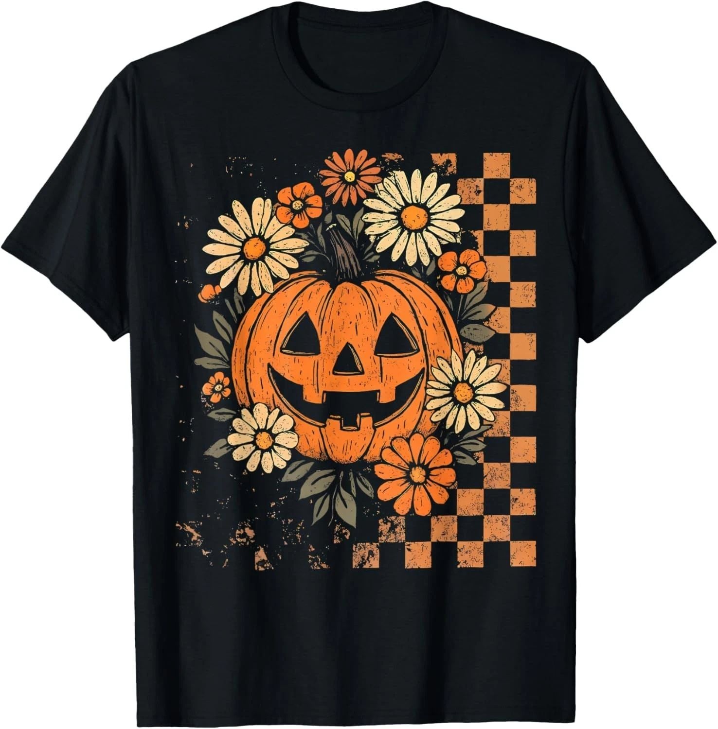 Vintage Floral Boho Pumpkin Cute Halloween Fall T-Shirt unisex T-Shirt