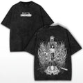 Yoru x Chainsaw Man Washed T-Shirt, War Devil Vintage Anime Graphic Heavy Cotton