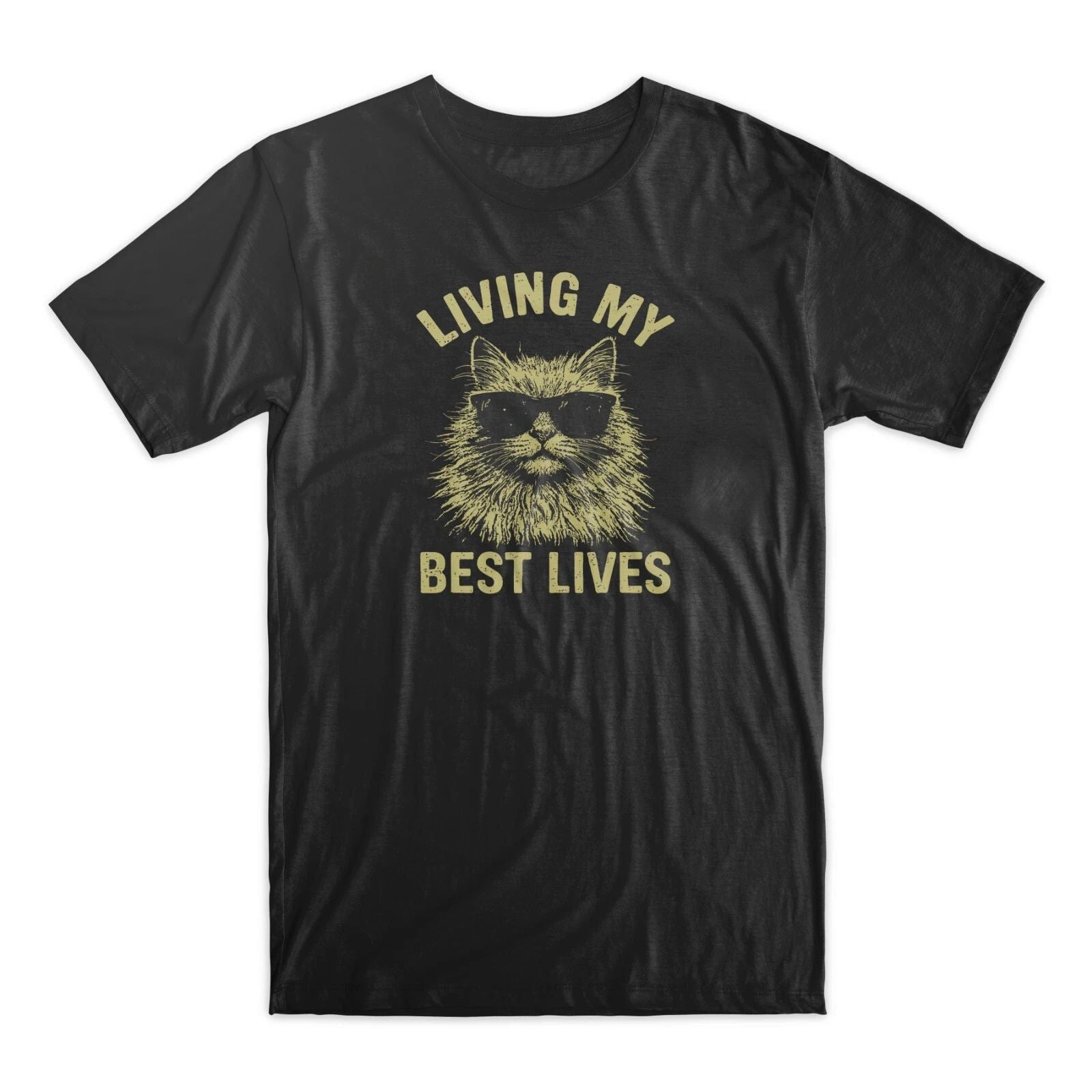 Living My Best Lives Funny Cat Retro Tee