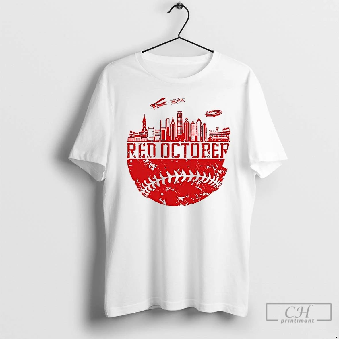 Premium Philadelphia Phillies Red October Schwarbombs Away City Skyline T Shirts