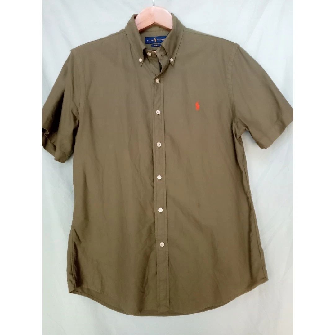 Ralph Lauren Men's Slim Fit Short Sleeve Shirt Green Size L Japan